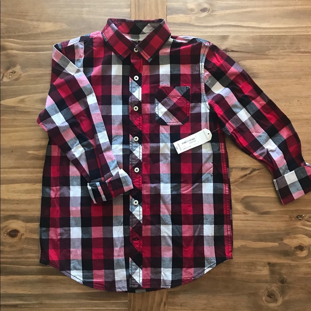 NWT: Arizona plaid button up Sz. L 14/16 - Picture 1 of 7